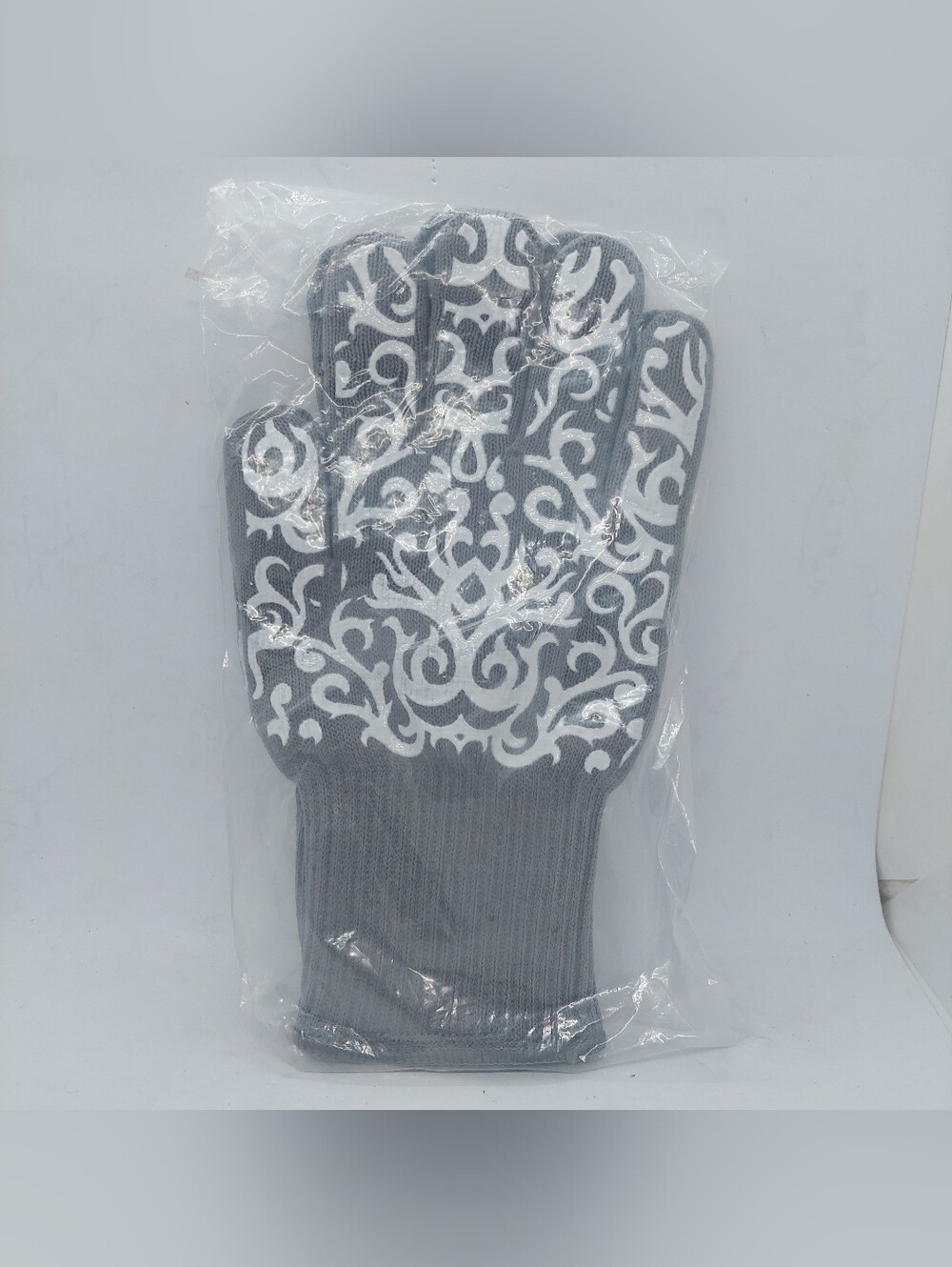 Temptations By Tara Oven Gloves Gray White 11.5" Long Kitchen Utensil Utility